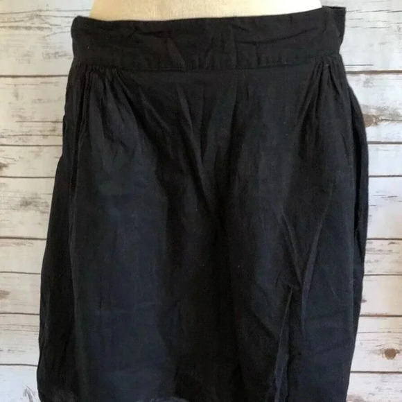 ADRIENNE VITTADINI Women Fully Lined Pom-Pom Hem Cotton Pockets Black Skirt Sz 6 - Picture 1 of 11